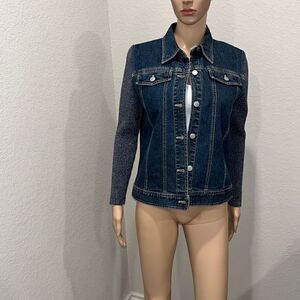 Nwot Relativity jean jacket with knit sleeves